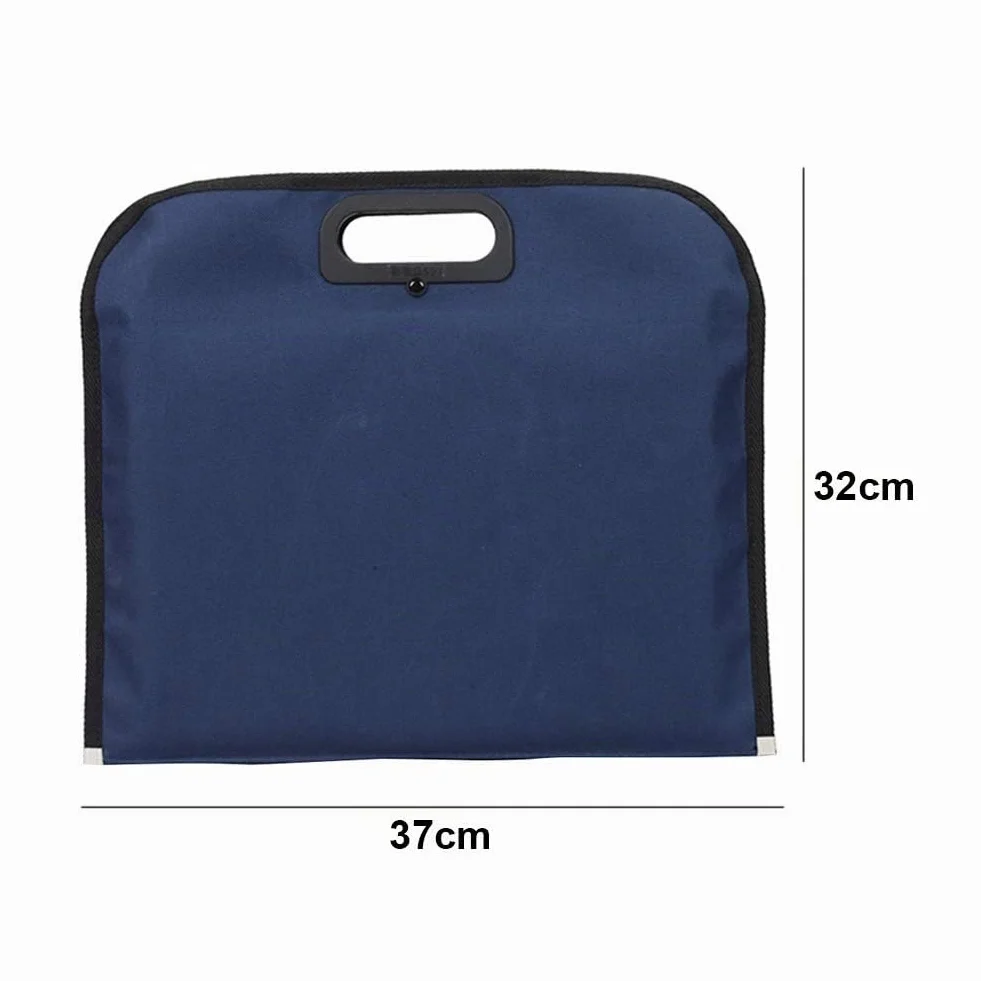 Borsa portadocumenti A4 blu con maniglia e chiusura lampo