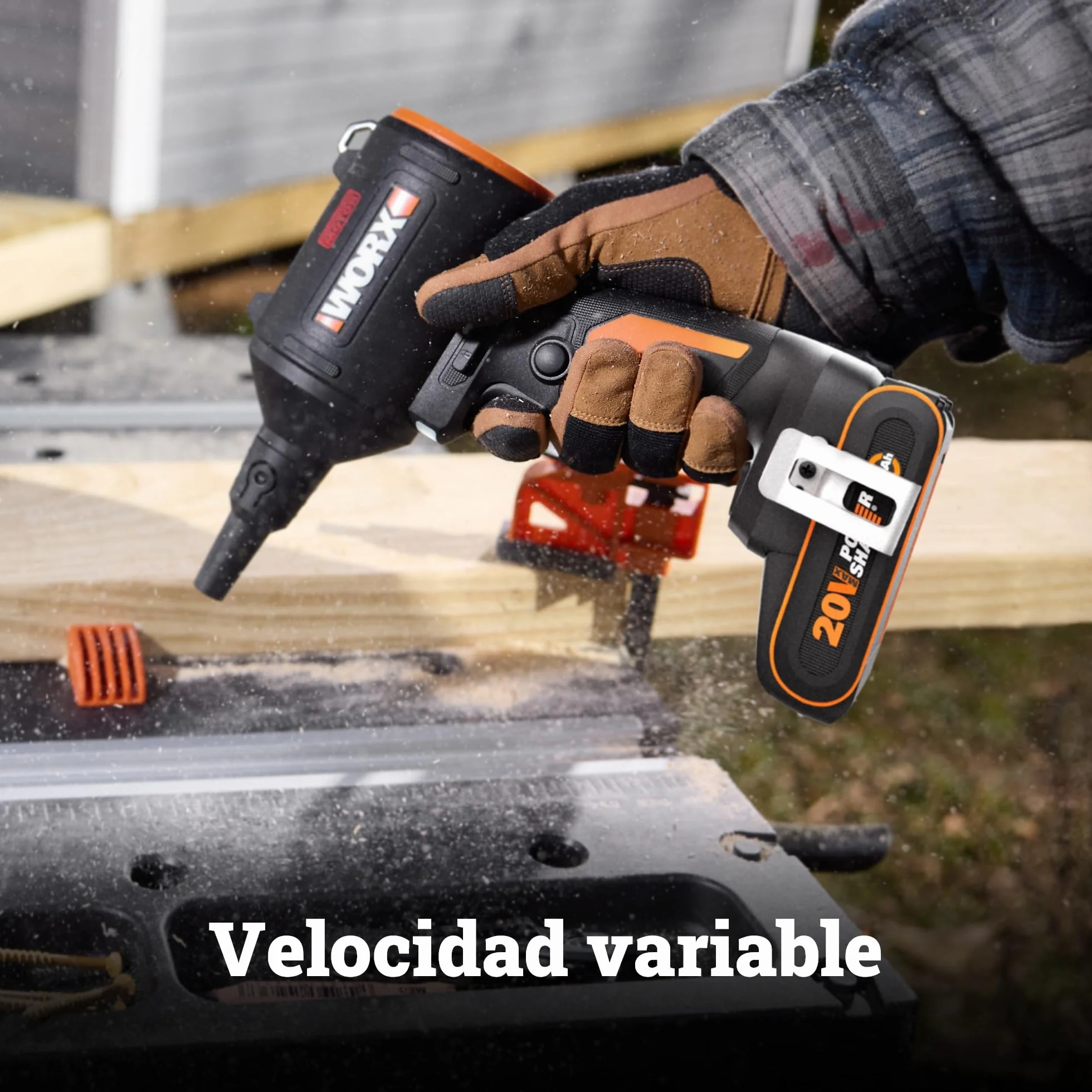 WORX Soffiatore di polvere senza fili 20V con motore brushless, spolveratore elettrico per la pulizia, gonfiatore per materassi, soffiatore ad aria compressa (WX099 con batteria e caricabatteria)