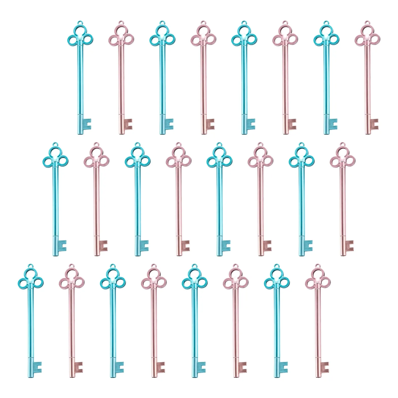 40 Pezzi 40 Penne a Sfera Gel a Forma di Chiave, Set da 40 Pezzi Blu e Rosa, Penne Originali Vintage per Ufficio e Scuola, Accessori Scrittura per Studenti e Professionisti,