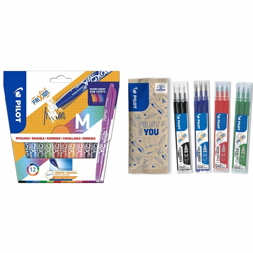 Pilot Frixion Ball Penna cancellabile con inchiostro termosensibile, Penna roller ricaricabile & Frixion FLW550501 Ricarica per penna FRIXION, 0,7 mm