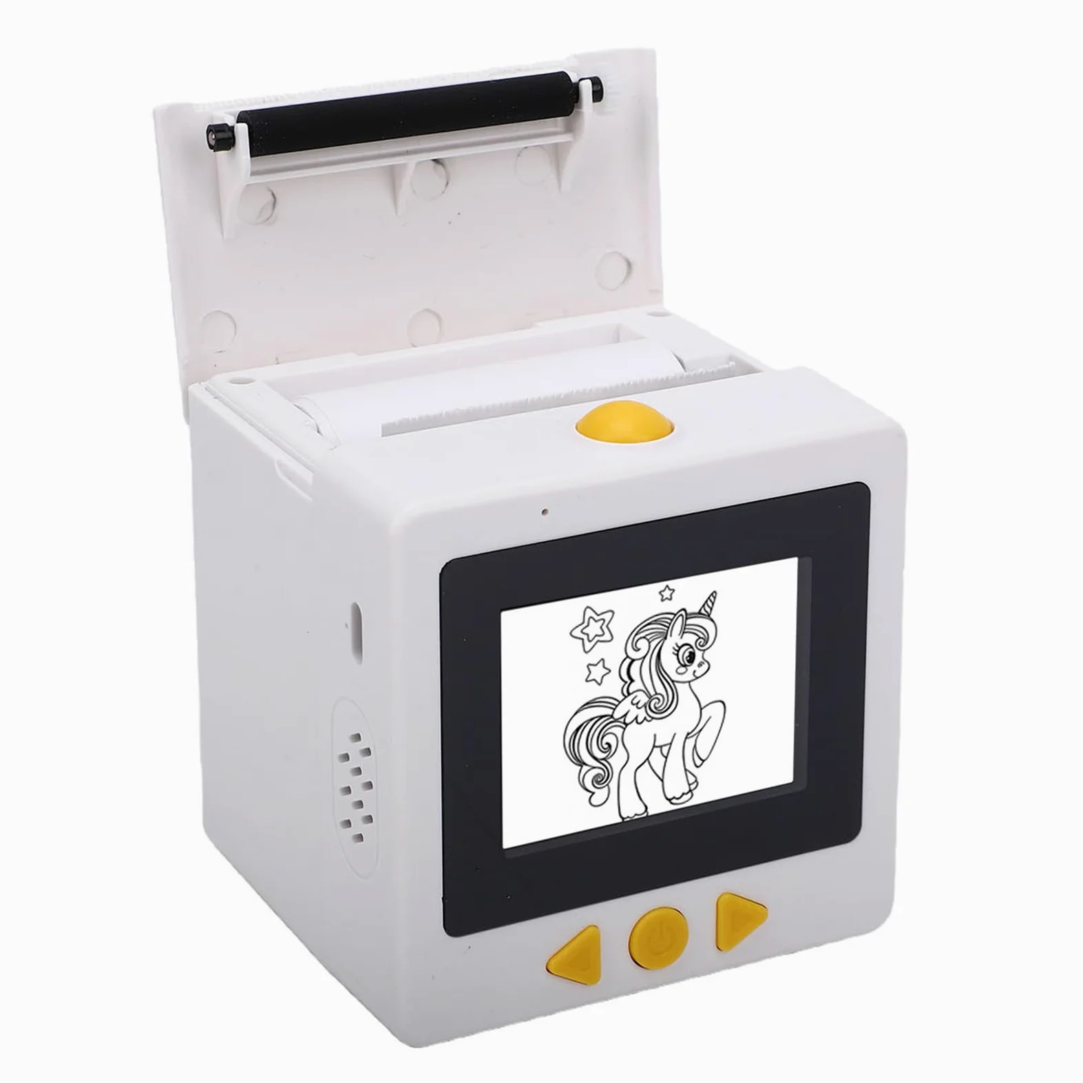 Fockety Etichettatrice Vocale Smart AI, Stampante Termica Tascabile Senza Inchiostro con Display e 2 Rotoli di Carta, Stampante per Mini Craft per Bambini e Regali Creativi