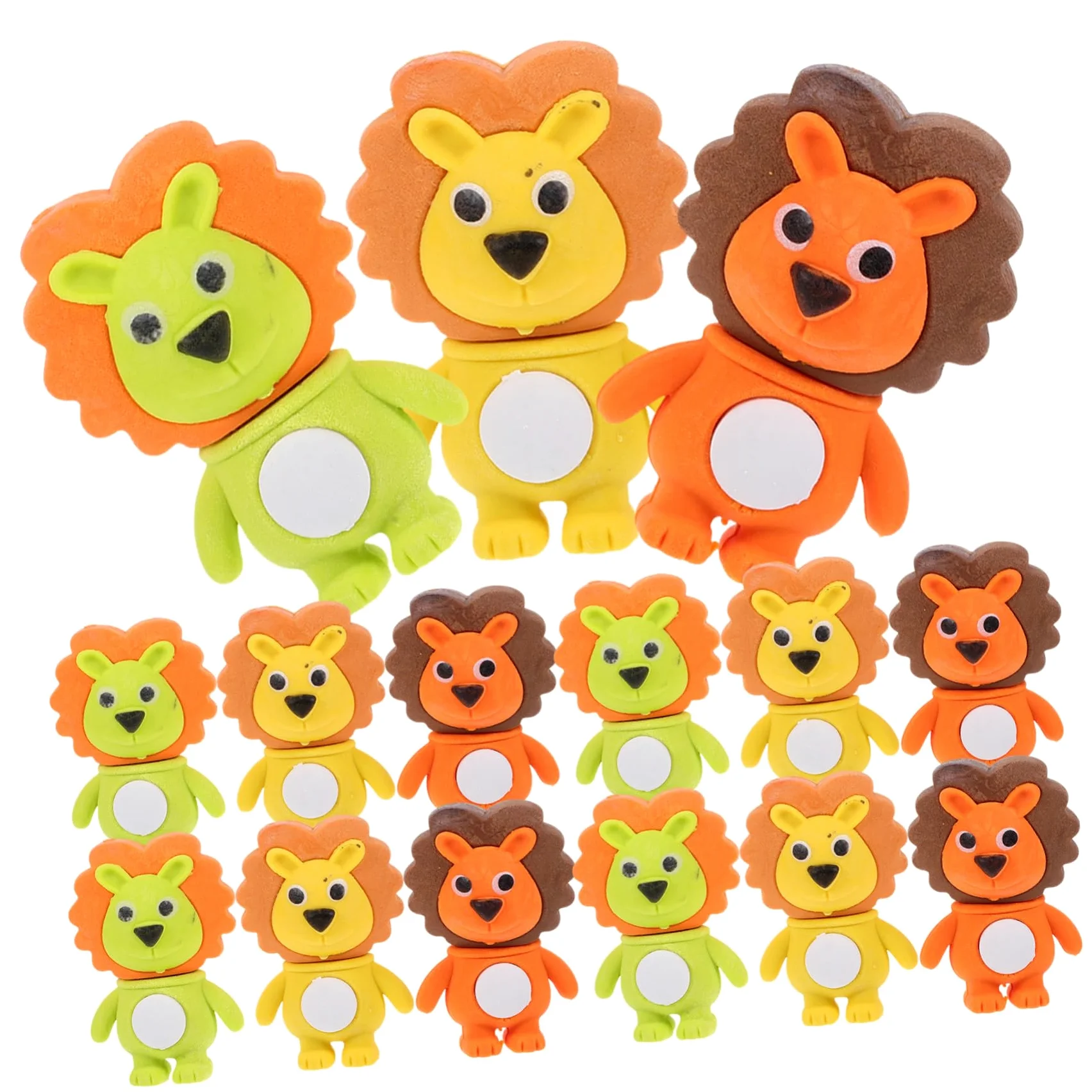 Angoily 120 Pezzi Gomme Cancellare per Leone Colorati in Tpr Sicuro Mini Gomme e Portatili per Scuola e Regalo Festa Compleanno Ragazzi e Ragazze