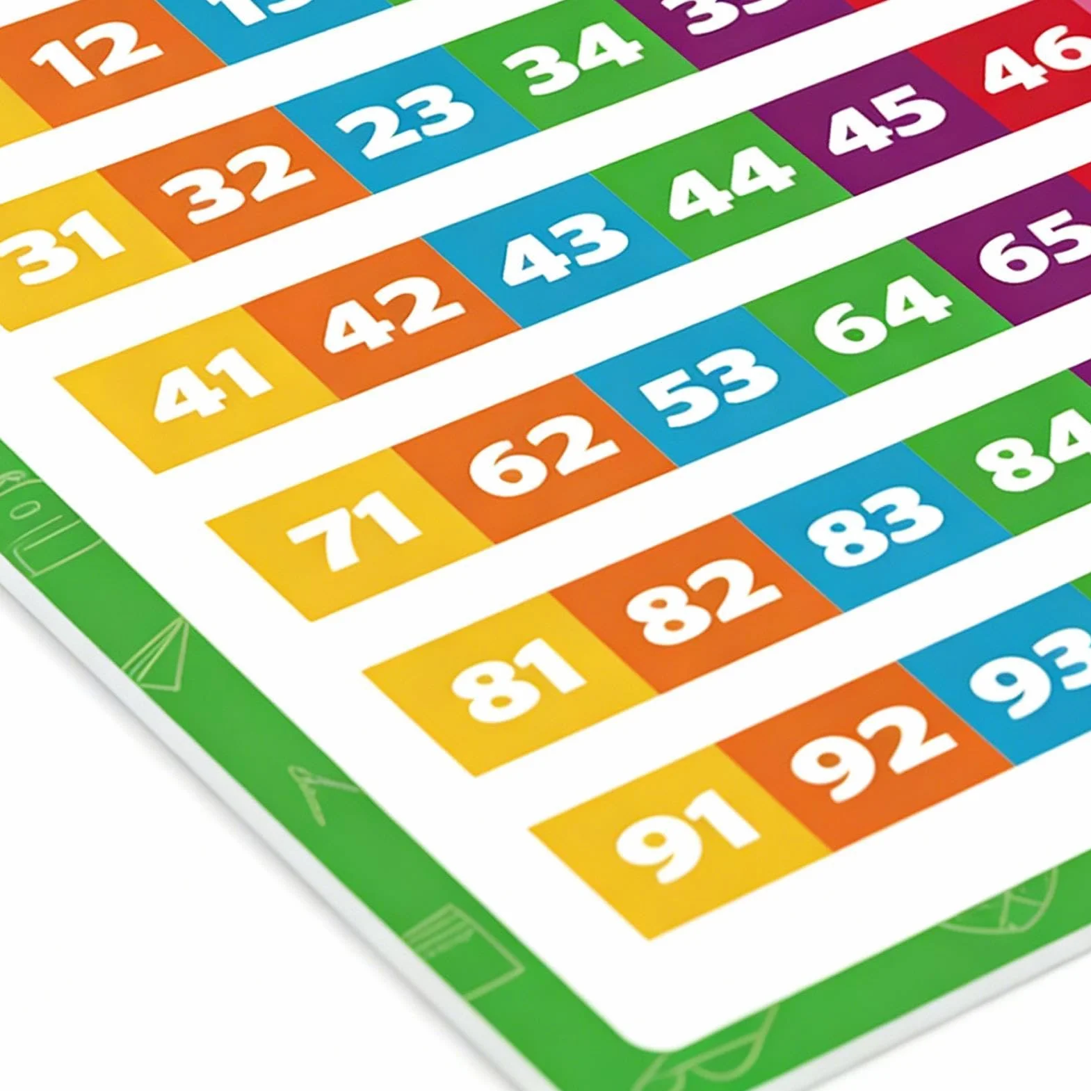 Poster educativi 20 fogli apprendimento interattivi riutilizzabili 42x28cm carta colori vivaci aula scuola materna