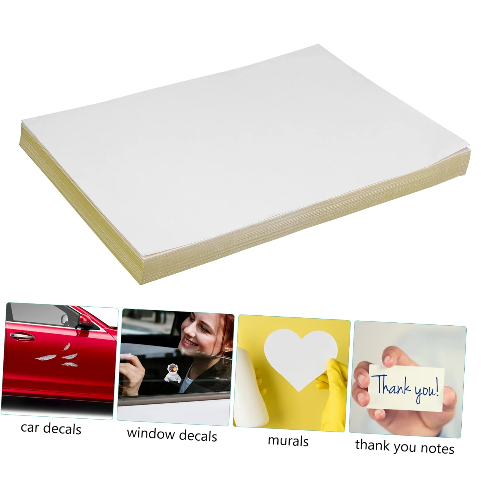 Uonlytech 100fogli Carta Adesiva Bianca Per Stampante Getto d Inchiostro Carta Adesiva Opaca Di Per Etichette Personalizzate