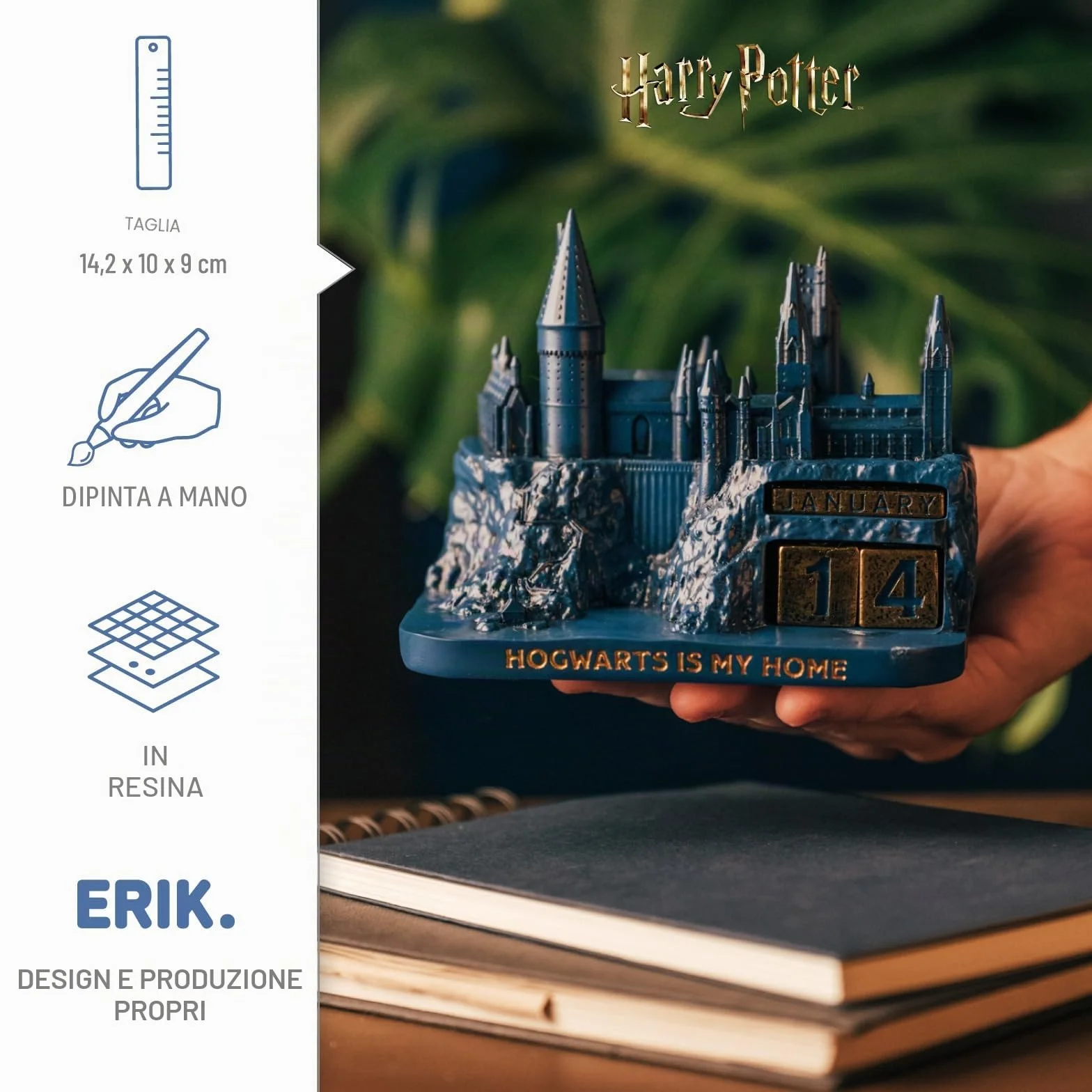 Calendario Harry Potter 3D | Calendario Perpetuo da Tavolo Hogwarts, Mini Calendario Perpetuo 14 x 9 x 10 cm, Harry Potter Gadget, Natale ad Hogwarts