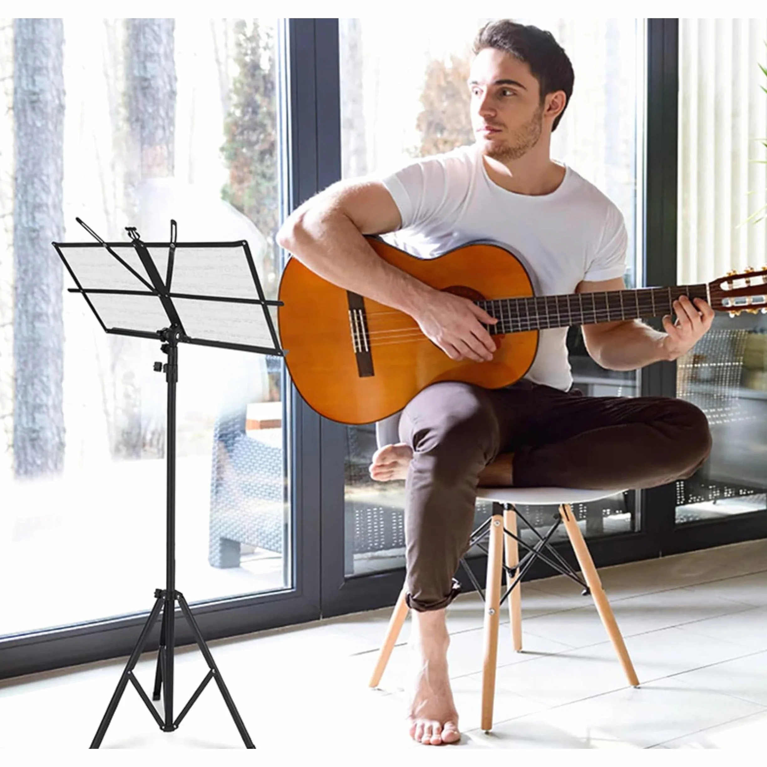 PARENCE Leggio in alluminio regolabile pieghevole Porta spartiti con borsa Altezza 132 cm