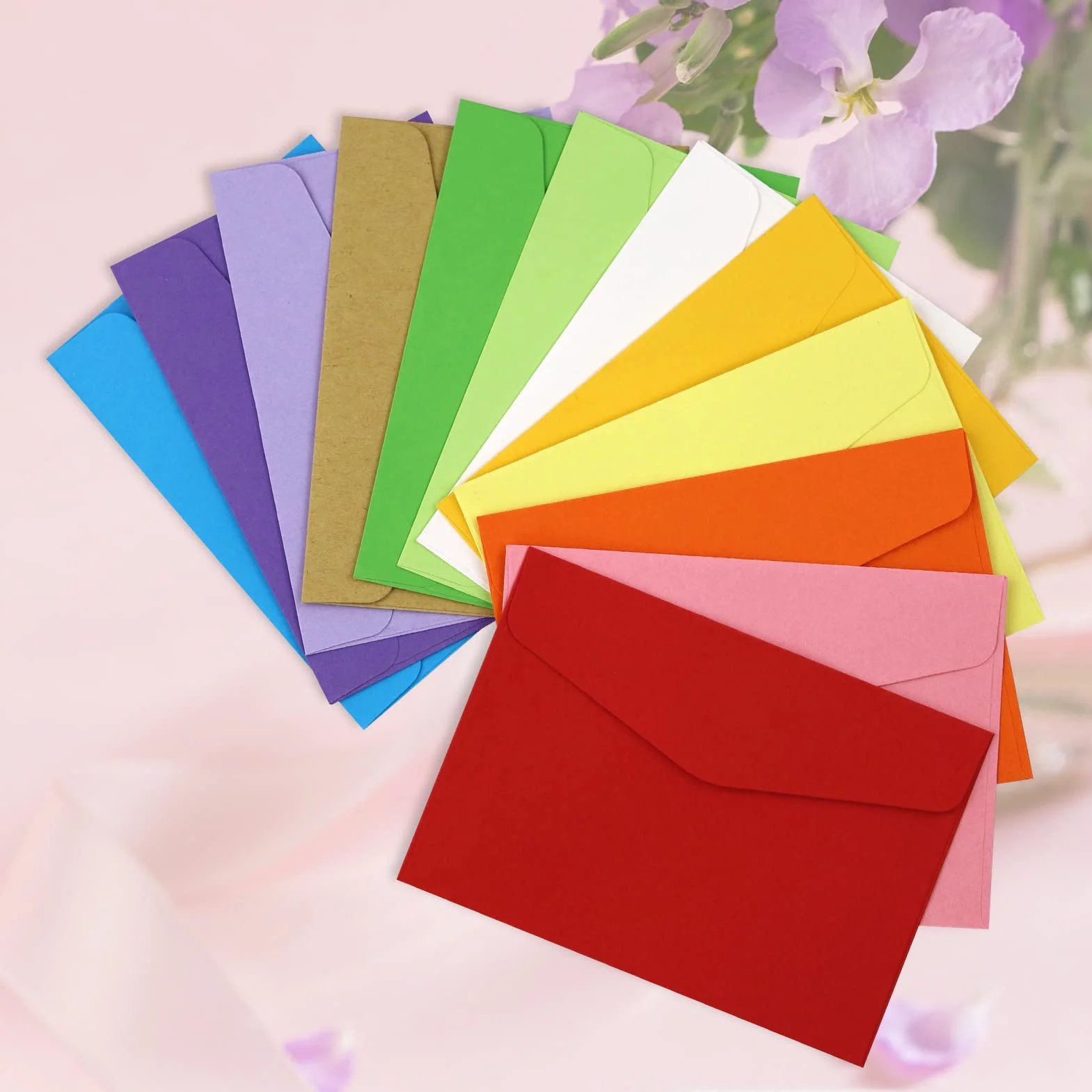 SZXMDKH 60 Pezzi Buste Colorate Mini Lettere 11,5 x 8,2 cm 12 Colori per Matrimoni Compleanno Regali