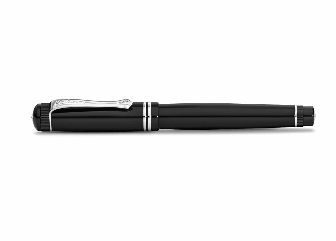 Kaweco DIA2 - Penna stilografica cromata con esclusiva penna stilografica in acrilico per cartucce d'inchiostro con elegante scatola di metallo, 16 cm, larghezza penna: F (fine)