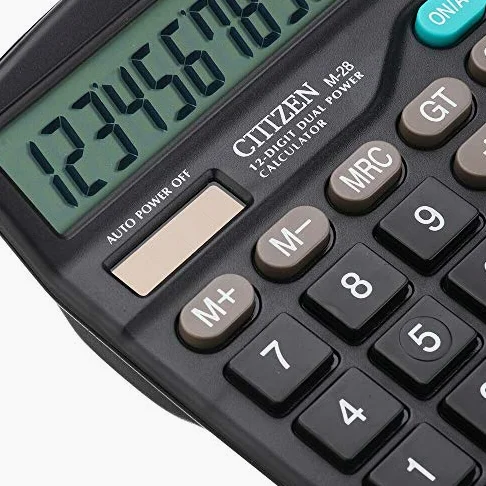Calcolatrice Calcolatrice Calcolatrice finanziaria da tavolo Calcolatrice solare Batteria 2 in 1 Doppia alimentazione Pulsanti grandi di base Display grande a 12 cifre Calcolatrice da tavolo Fornitur