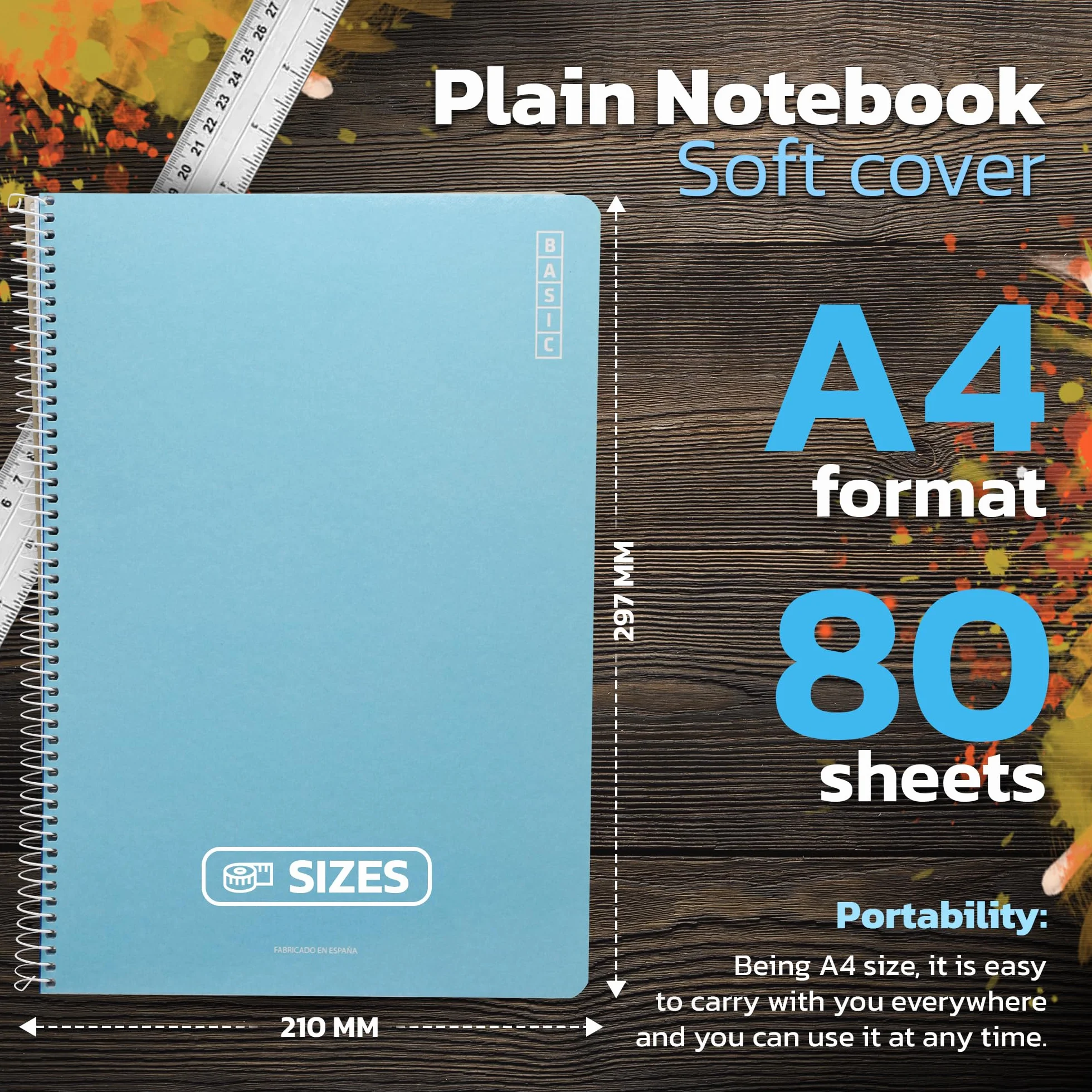 DOJA Barcelona Quaderno A4 80 Pagine 4 Pezzi Copertina Morbida