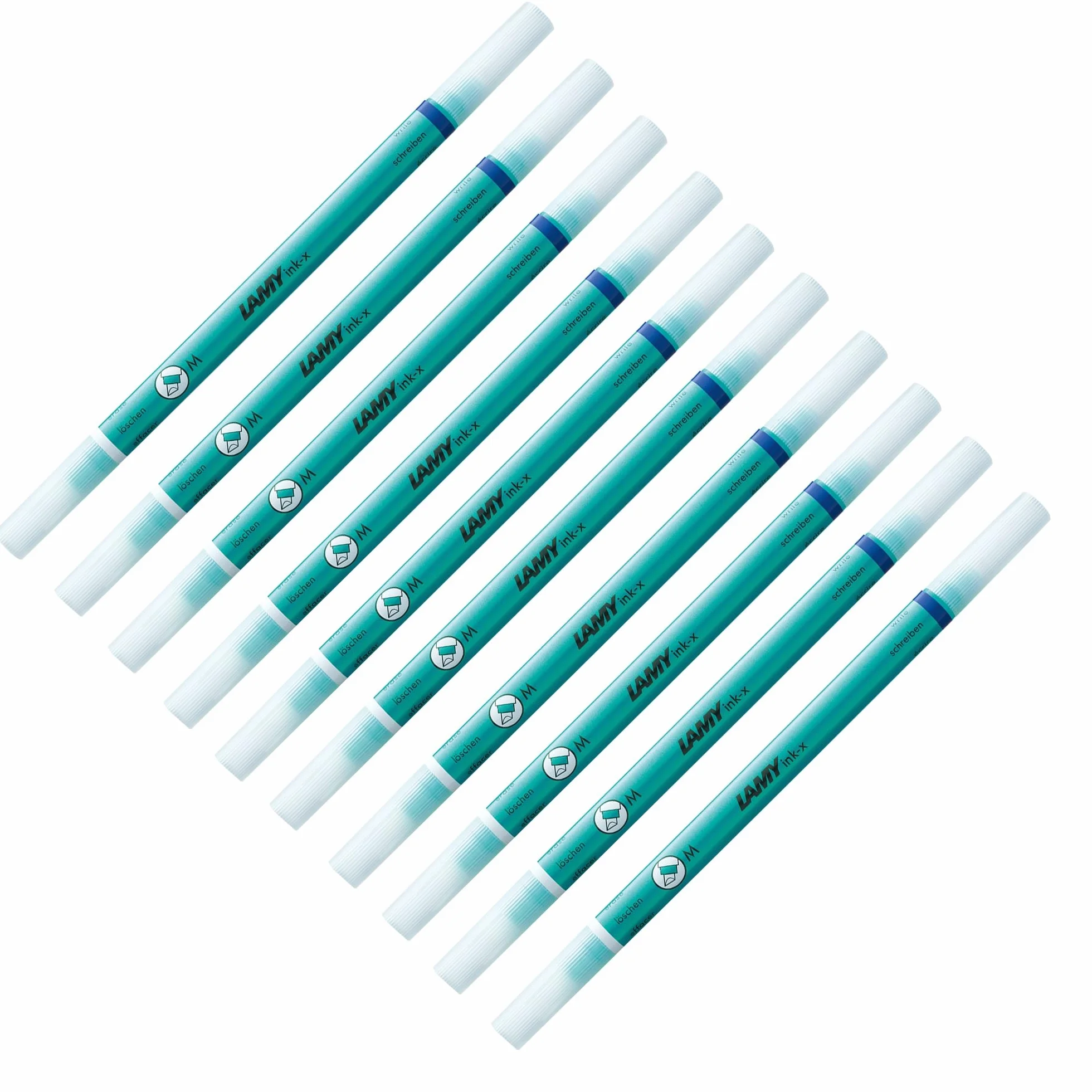 LAMY Set 10 Cancellatori in Plastica con Punta di Spinta e Correzione per Inchiostro Blu
