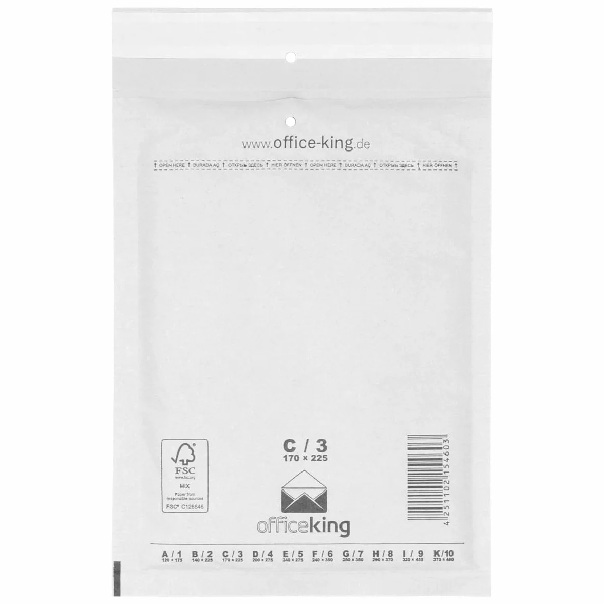 verpacking 600 Buste imbottite bianche 17 x 22,5 cm C3 - Buste pluriball, Buste con bolle