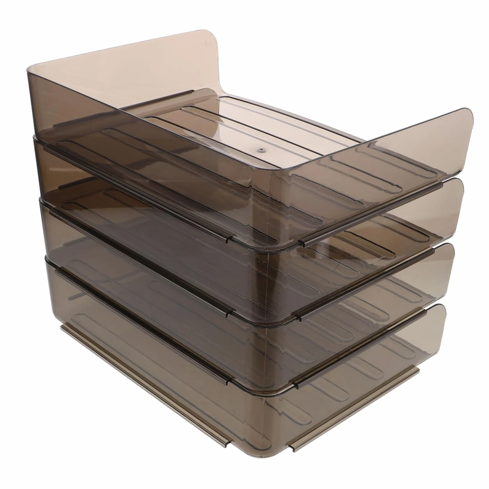 Organizzatore di File da Scrivania A4 Acrilico Marrone | Decorazioni Scuola, Multi Layer Stackable Design per Studio Environments e Office, Desk File Organizer