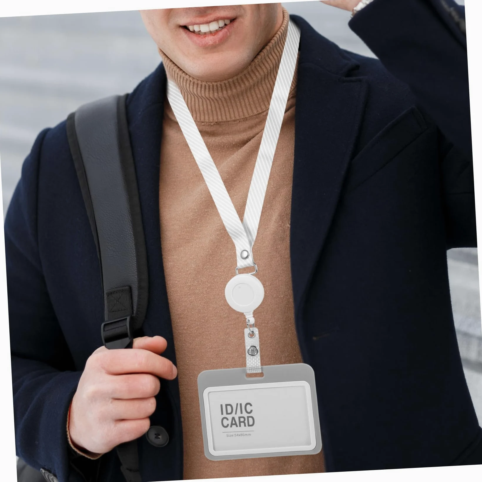 Porta Badge con Cordino 10 Set in Plastico, Custodia | Tessere Bus e Biblioteche, Leggero e Facile da Portare, Lotti per Insegnanti e Ufficio