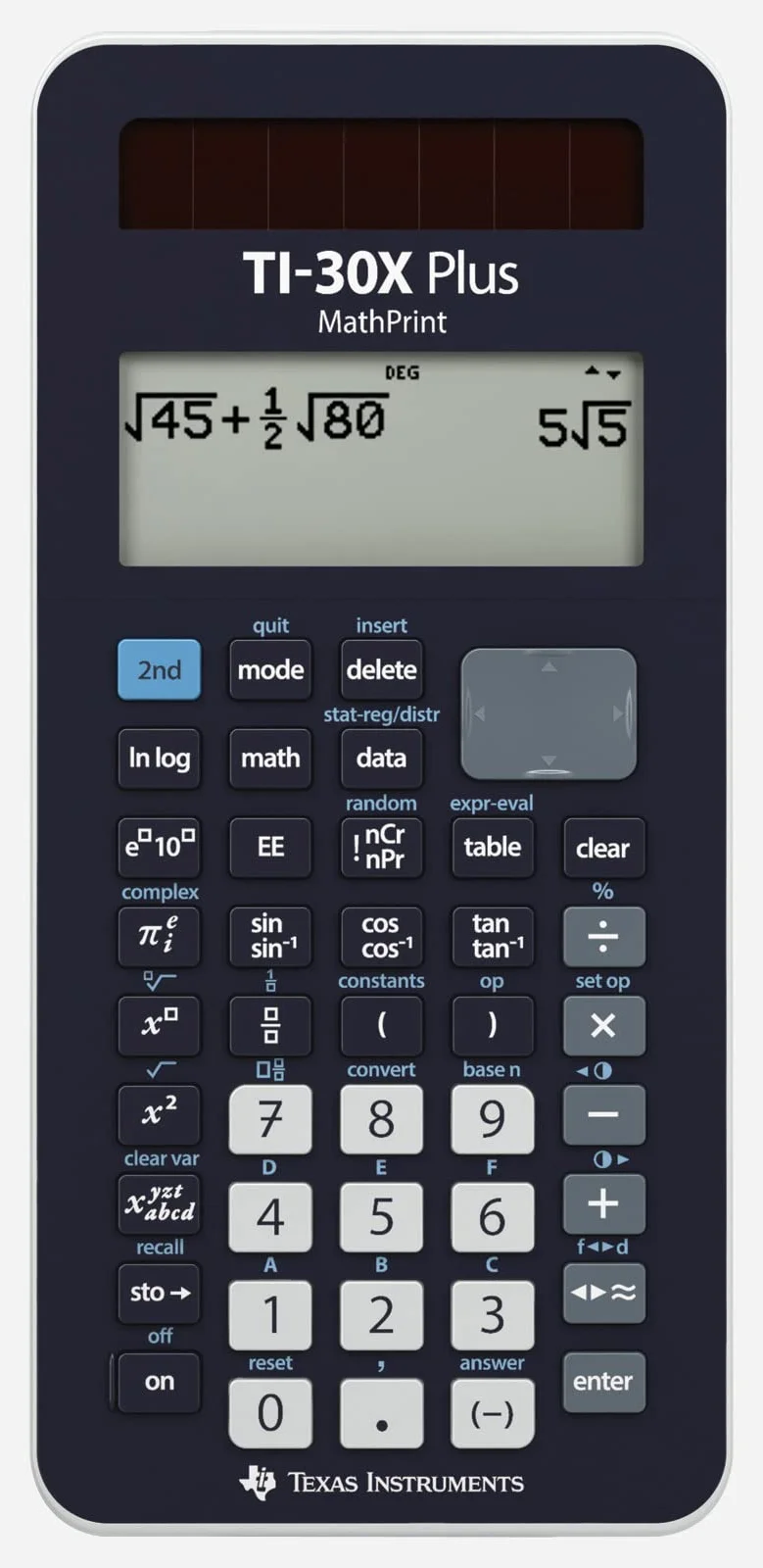 Texas Instruments 30XPLMP/TBL/3E1/A - Calcolatrice scientifica a 4 righe TI-30X Plus Mathprint, Nero