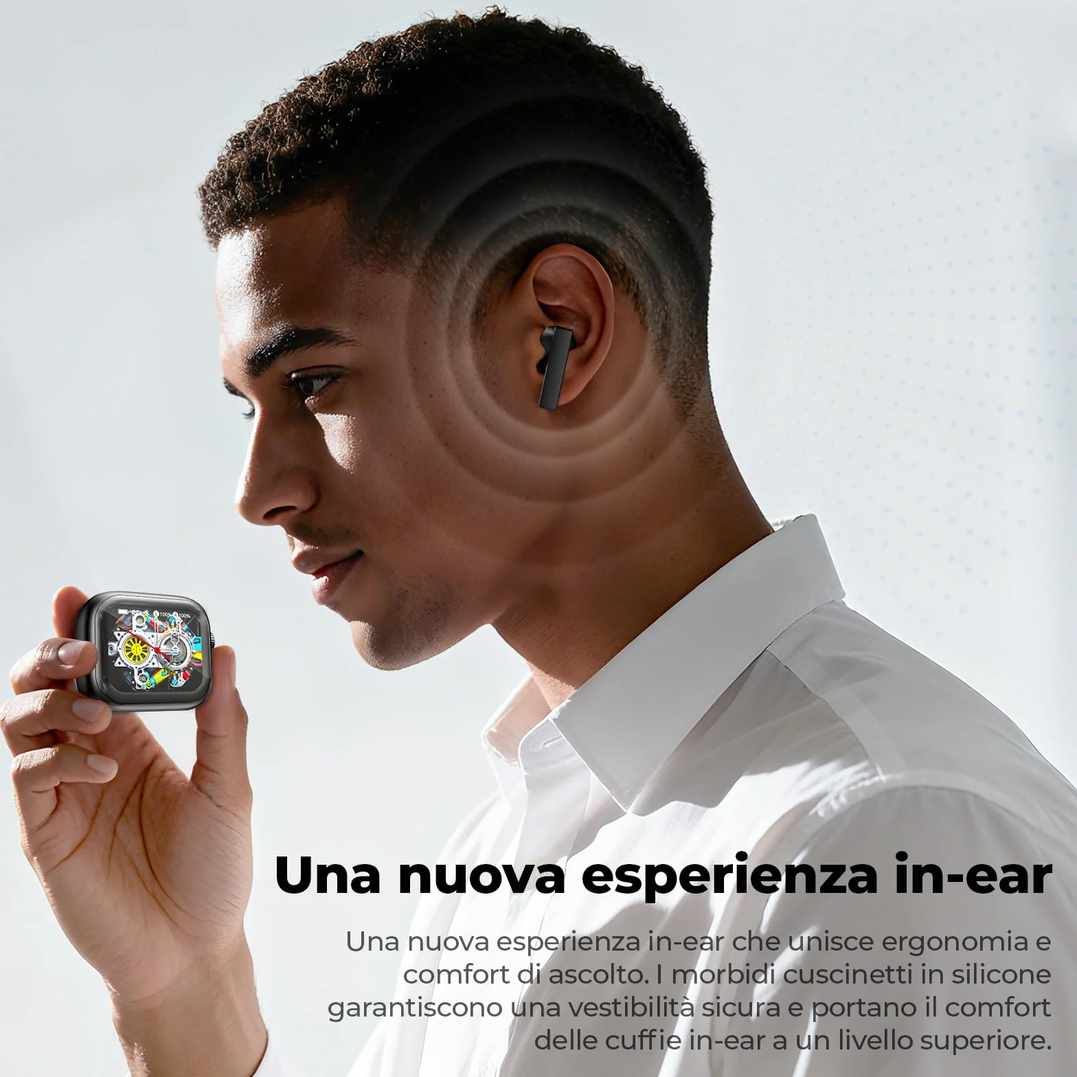 Ne40 AI cuffie traduzione simultanea, bluetooth 6.0 auricolari traduzione con 134 lingue/9 modalità - cuffie con traduttore con manopola girevole, 48 ore di autonomia per viaggi/affari/studio