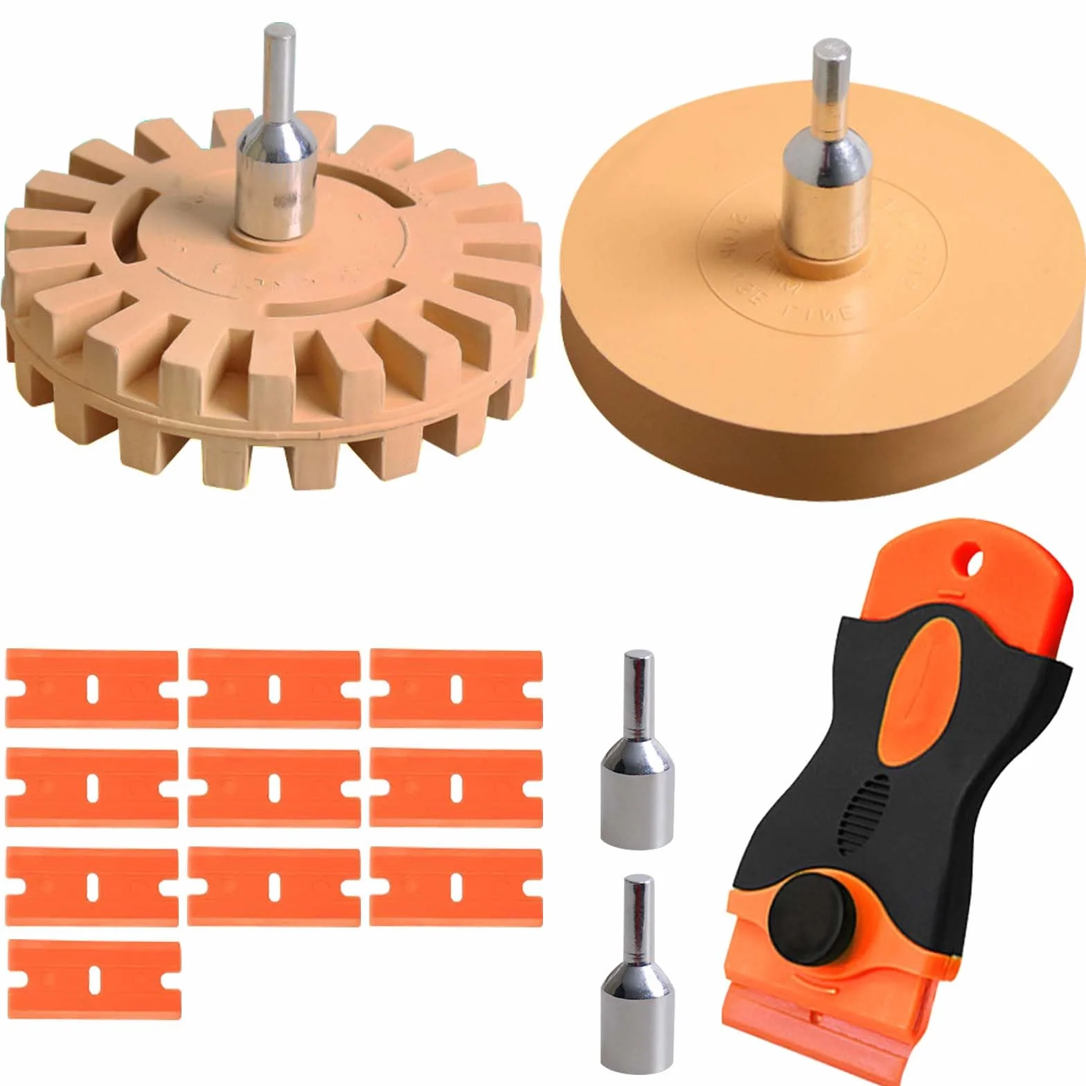 Adesivo gomma per avvitatore a batteria, diametro 100 mm & 88 mm, raschietto in plastica, 2 pezzi