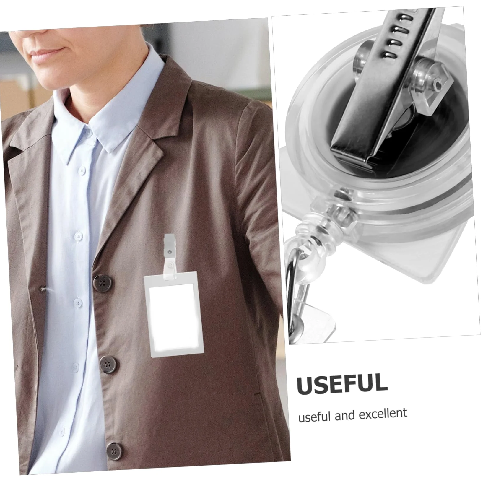 Porta Badge in Pvc Rigido con Clip Resistente e Design Semplice 100 Pezzi Porta Cartellino Identificativo per Badge da Lavoro