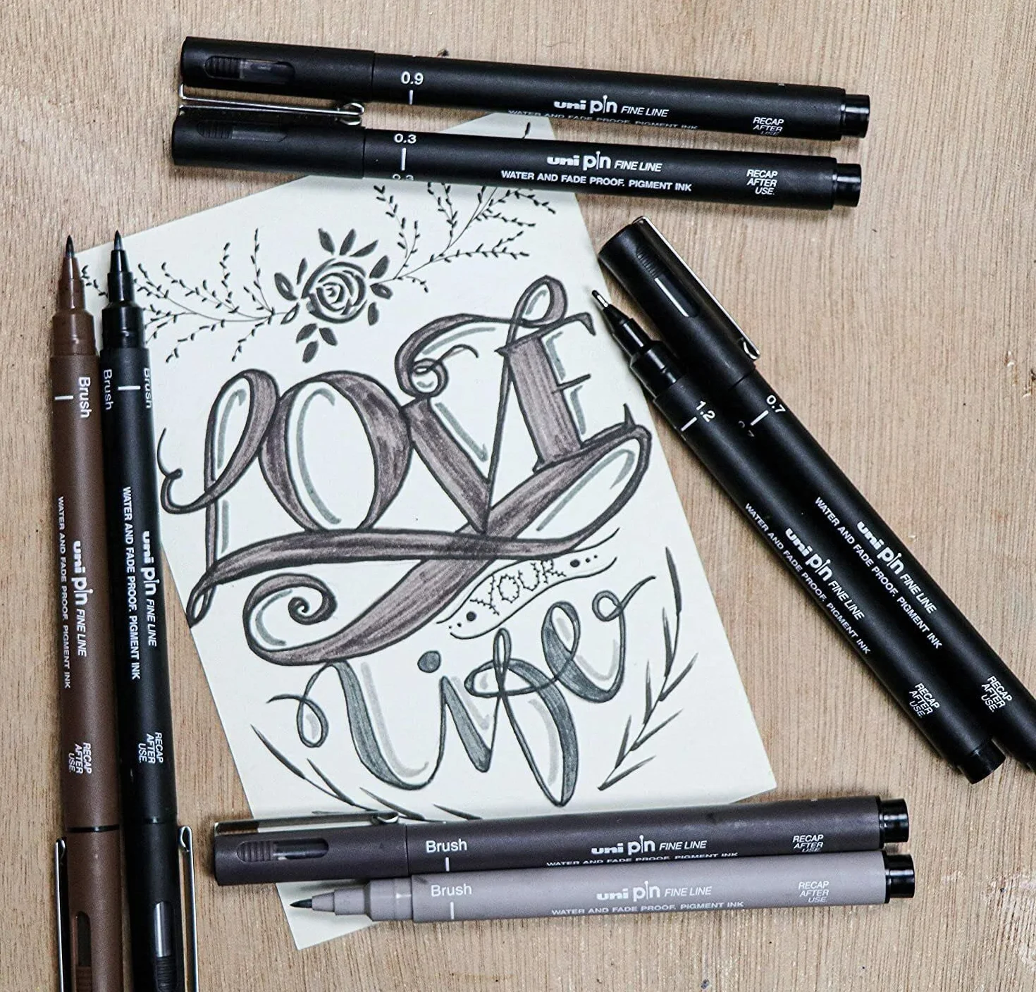 Uni Pin Fineliner Penna Disegno 0.03mm Nero Scatola da 12