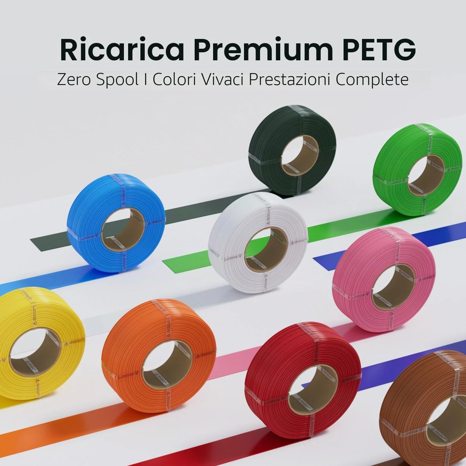 Creality PETG Refill Filamento 1,75 mm 1 kg Nero per Stampa 3D Precisione Dimensionale ±0,03 mm