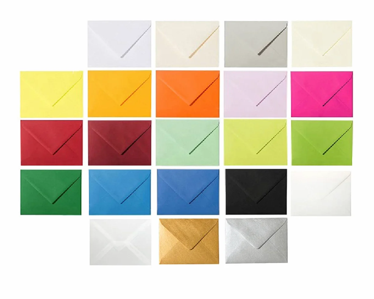 Mini buste, 60 x 90 mm, per biglietti da visita, colore crema delicato, 100 buste