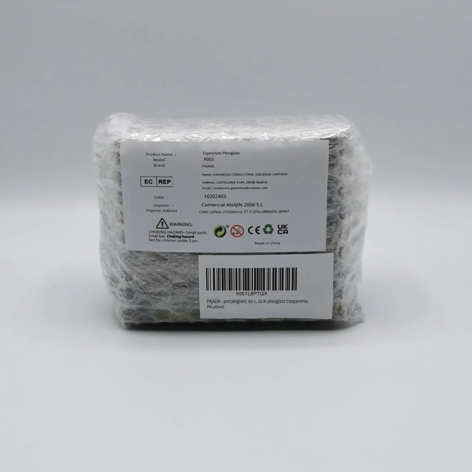 Portabiglietti da visita da scrivania in Acrilico trasparente, Pack da 3, espositore