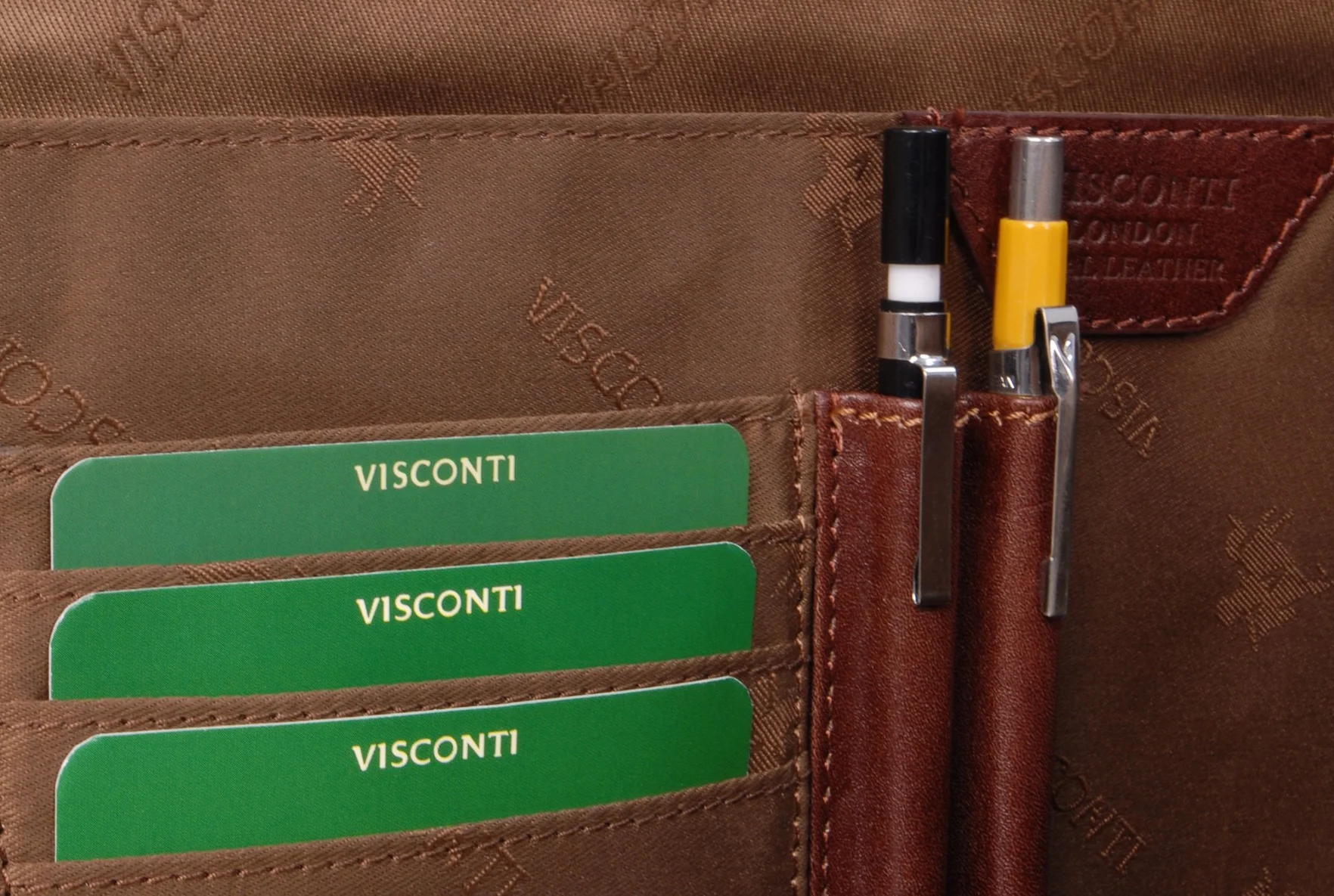 Visconti Cartella Portadocumenti in Pelle da Viaggio per Uomo A4 Bond Marrone Chiaro
