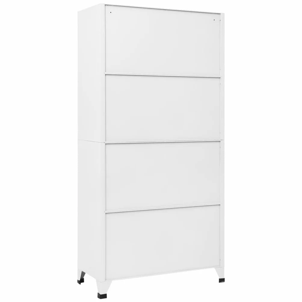 vidaXL Armadietto con Serratura Bianco 90x45x180 cm in Acciaio