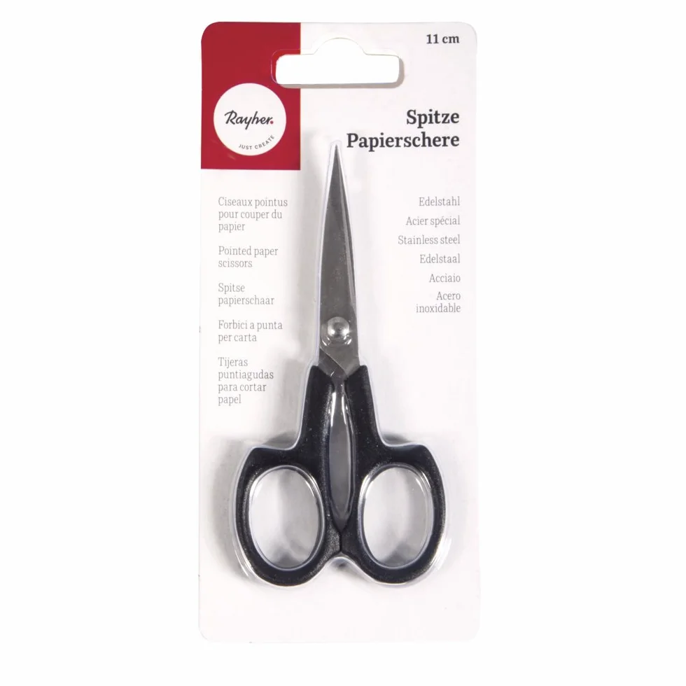 RAYHER HOBBY Forbici Da Carta Con Lame Appuntite, 11 Cm, Argento