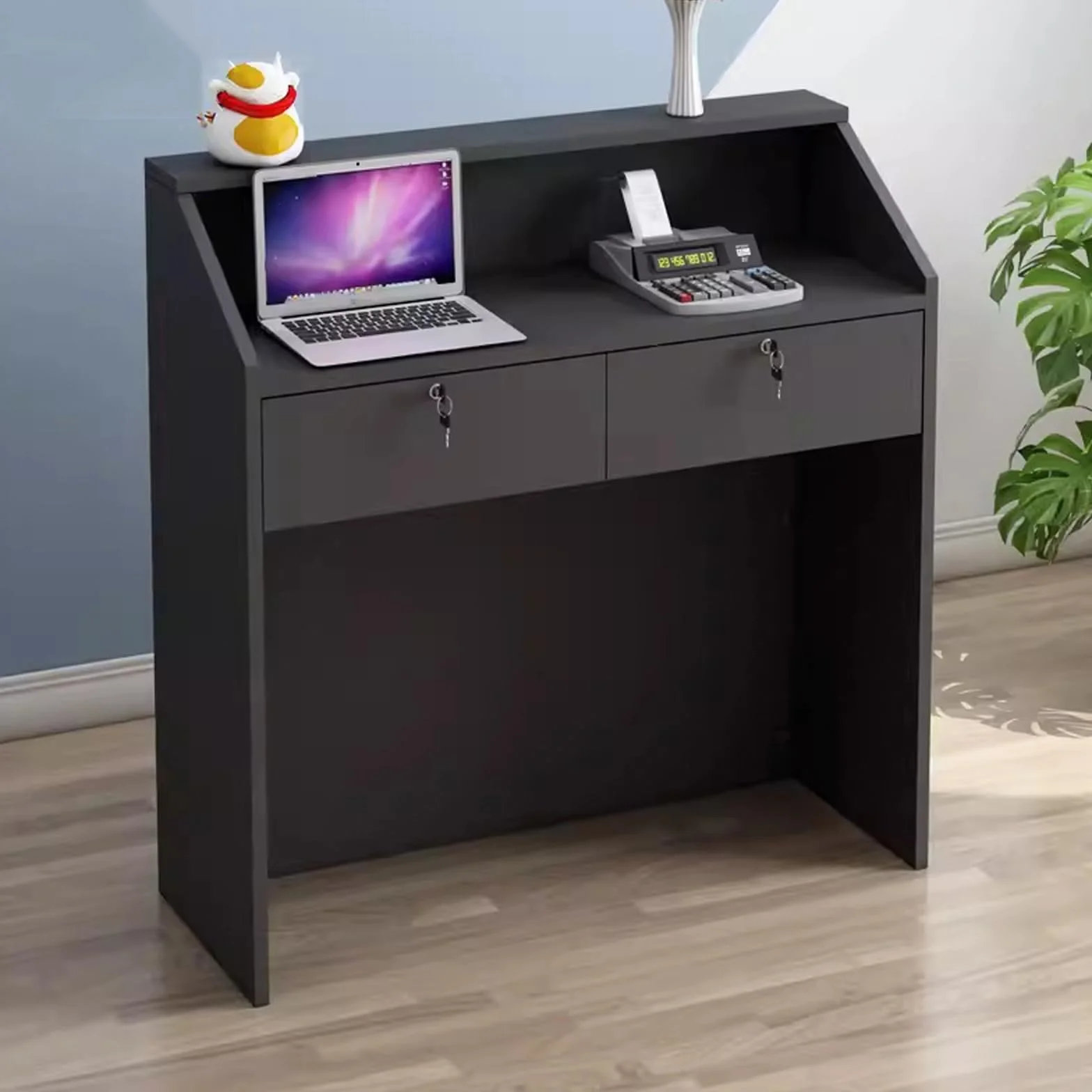 Banco Reception con Cassetto Chiudibile A Chiave, Bancone Cassa, Tavolo da Banco Cassa al Dettaglio, Registratore di Cassa Multifunzionale, per Saloni di Bellezza, Minimarket, Negozi di Abbigliament