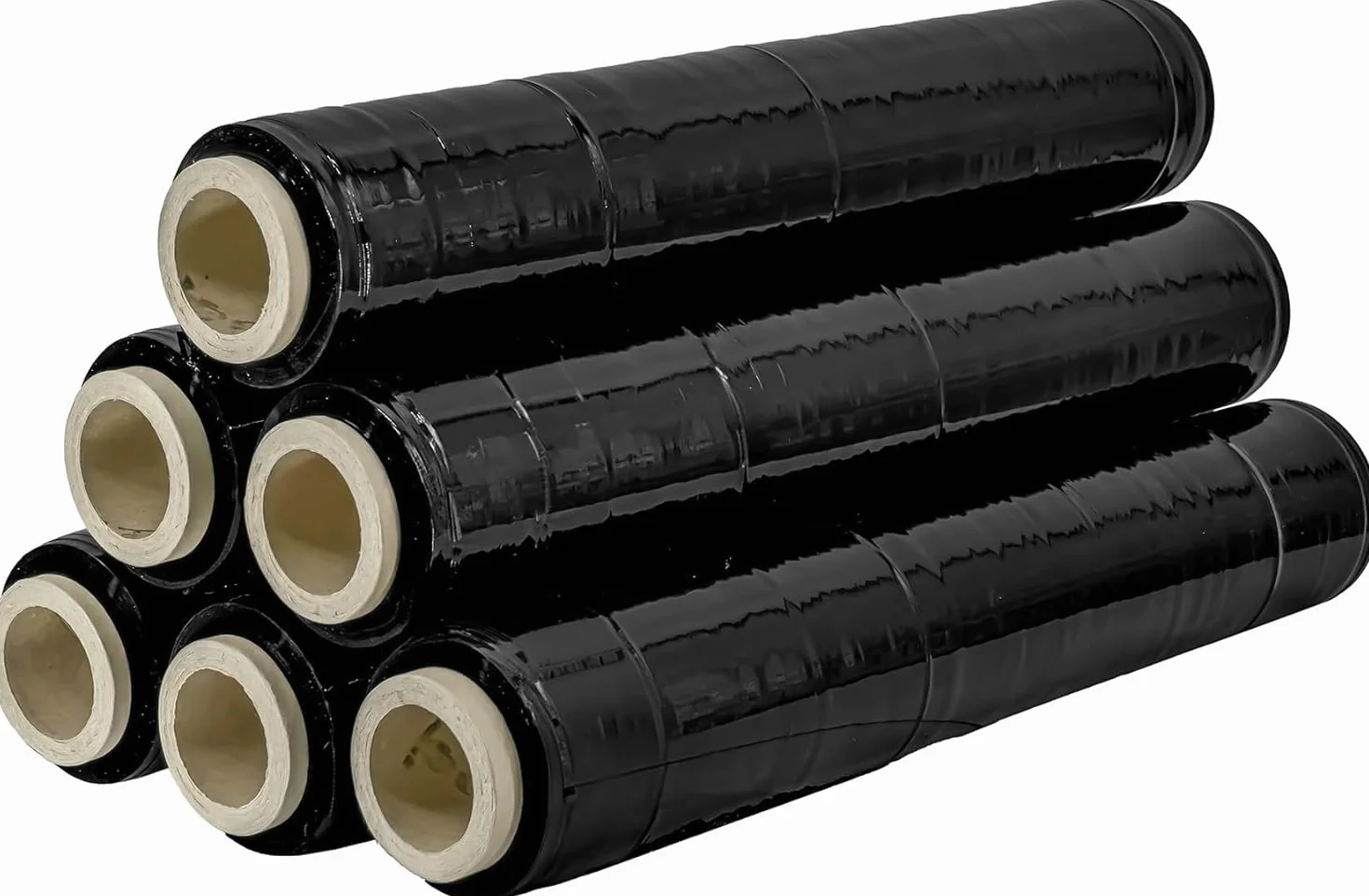 Bleker Film Estensibile Manuale Nero 6 Bobine da 2,2 Kg Altezza 50 cm Spessore 23 Mycron Pellicola per Imballaggio Pallet Protezione Umidità Resistenza Meccanica
