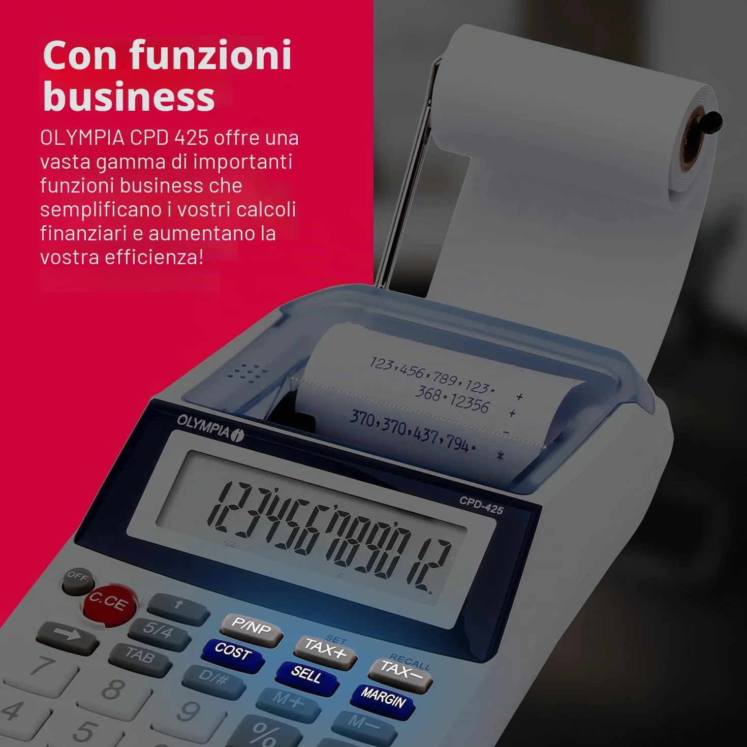 Olympia 942915039 Calcolatrice da Tavolo, bianco