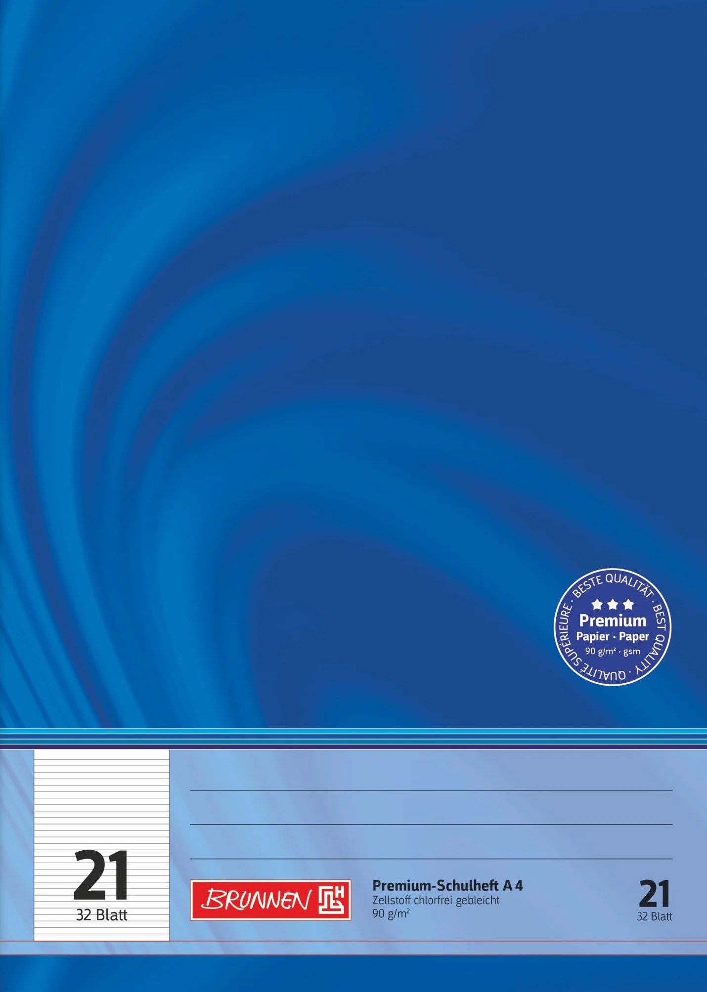 BRUNNEN Vivendi Quaderno scolastico Premium A4 rigatura 21 32 fogli blu