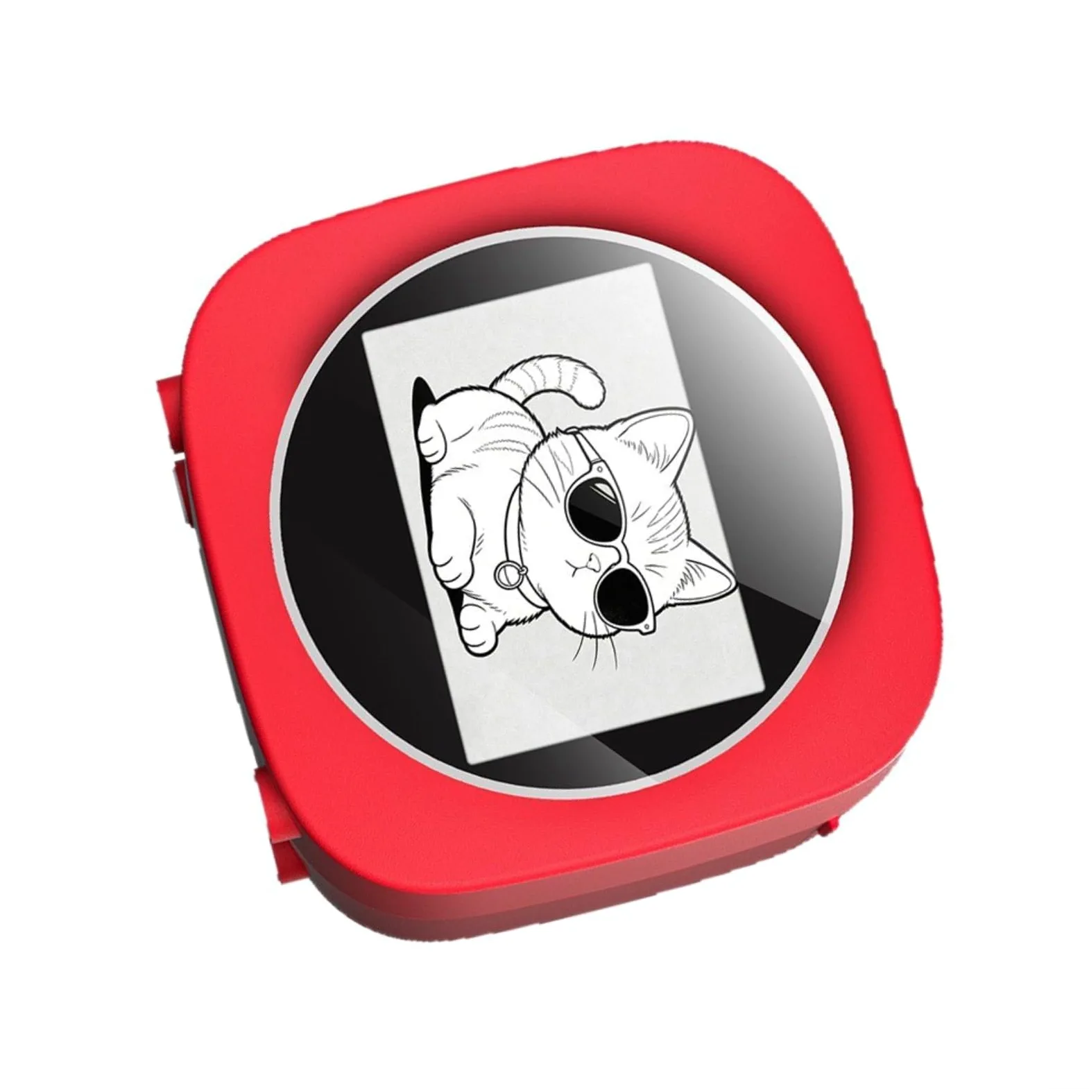 Stampante per adesivi vocali AI portatile con stampa termica e funzione voce-to-immagine, design compatto in ABS-PC con 3 rotoli per appunti, diari, scrapbooking, rosso, ideale per (bianco)