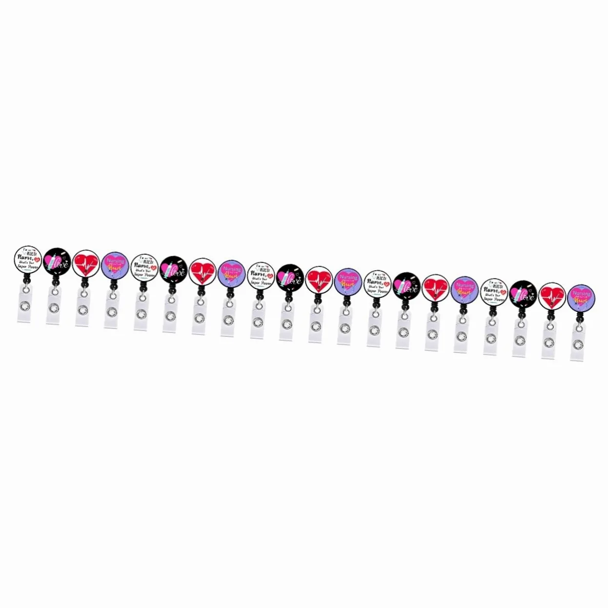 NUOBESTY 5 Set di Porta Badge Medico con Clip Retrattile Porta Badge con per Fiere Facile da Allungare Misura Universale 4 Pezzi * 5