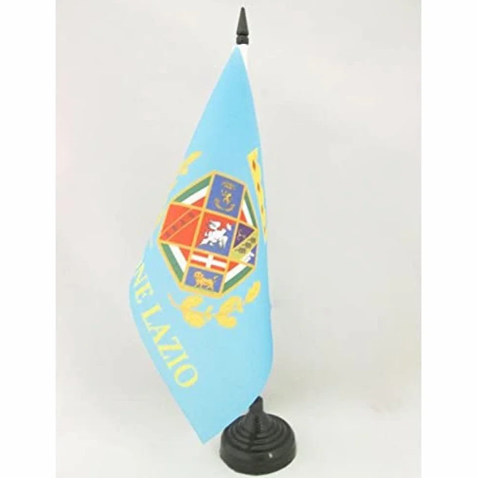 AZ FLAG Bandiera Da Tavolo Lazio 21x14 cm - Piccola Bandierina Laziale - Regione Italia