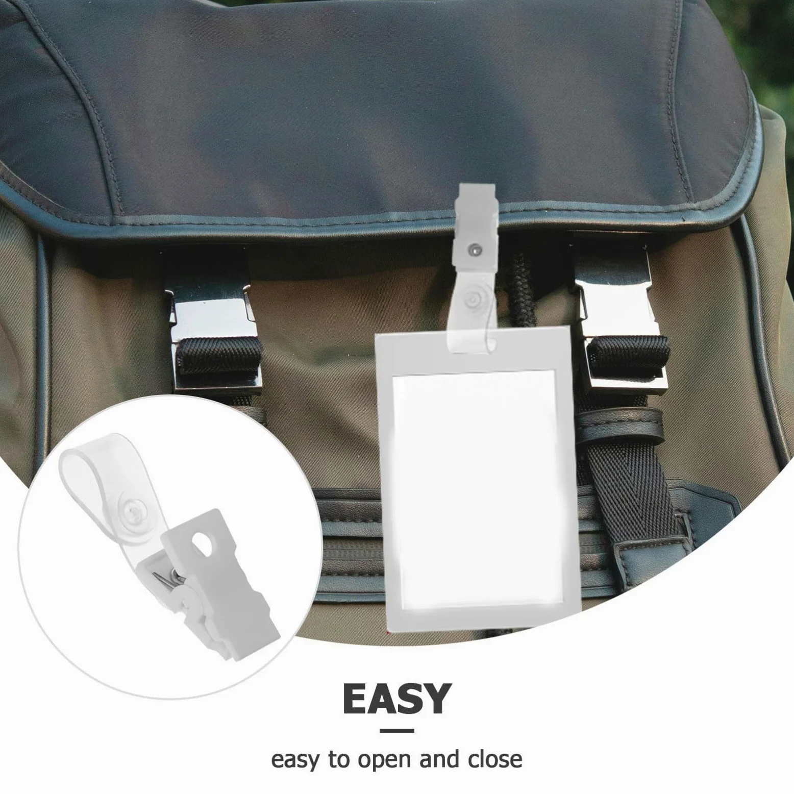Abaodam Clip per Badge Identificativo in Pvc Bianco 100 Pezzi, Porta Tesserino Resistente e Non Facile da Deformare, Design Semplice per Utilizzo Professionale