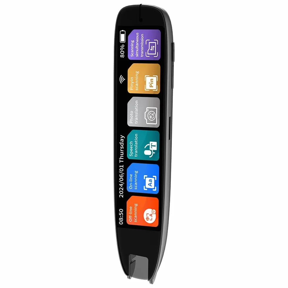 FTVOGUE Dispositivo di Traduzione Portatile con Penna per Lettore di Scansione, Scanner di Elettronico Portatile con OCR in Tempo Reale per Studenti e Viaggiatori