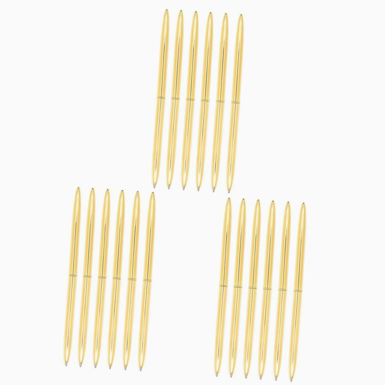 TEHAUX 18pezzi Penne Sfera Metallo Con Testa Doppia Penne Leggere Con Inchiostro Blu Per Cancelleria Scolastica e Ufficio Oro
