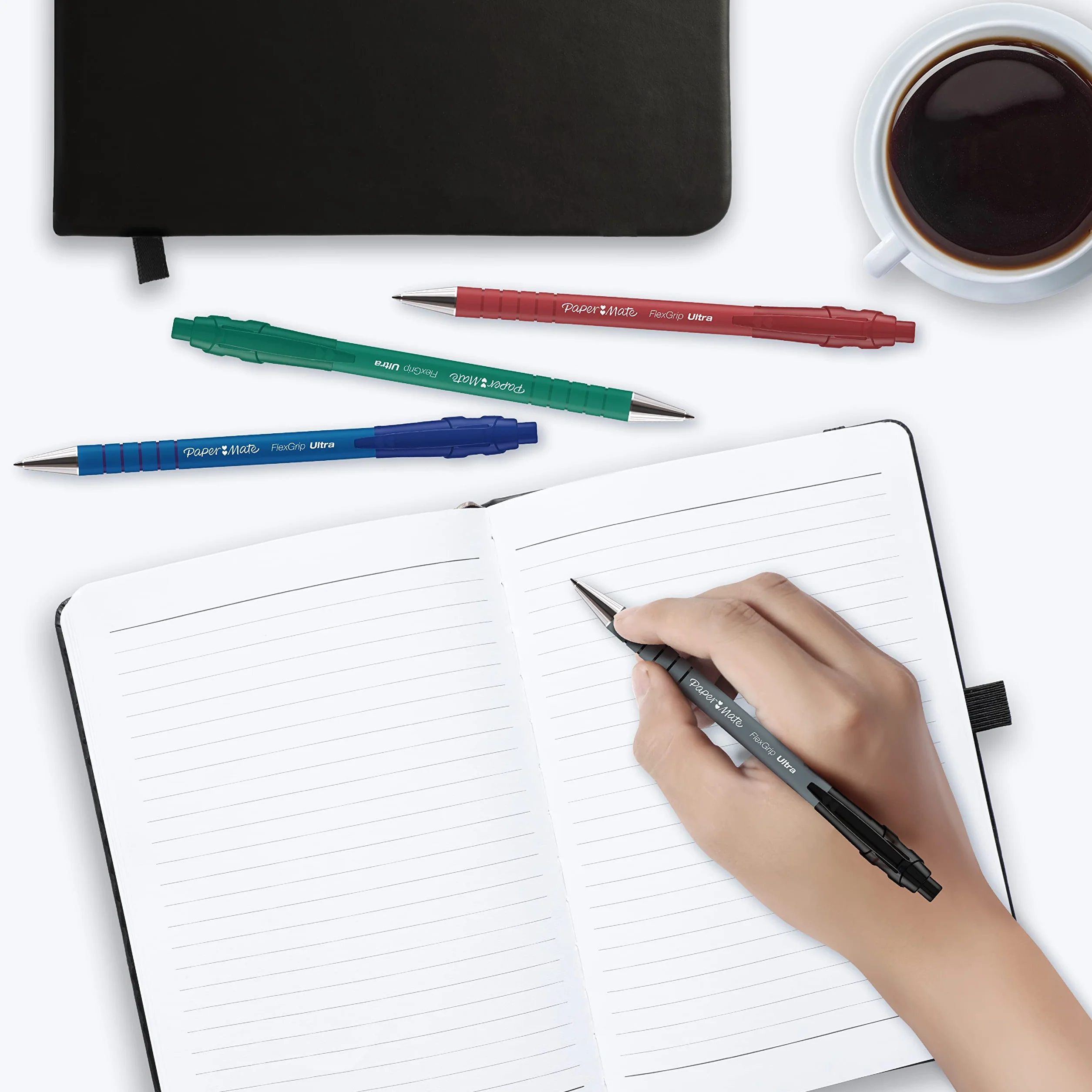 Paper Mate Flexgrip Ultra penna a sfera a scatto punta media 1 mm nero confezione da 12