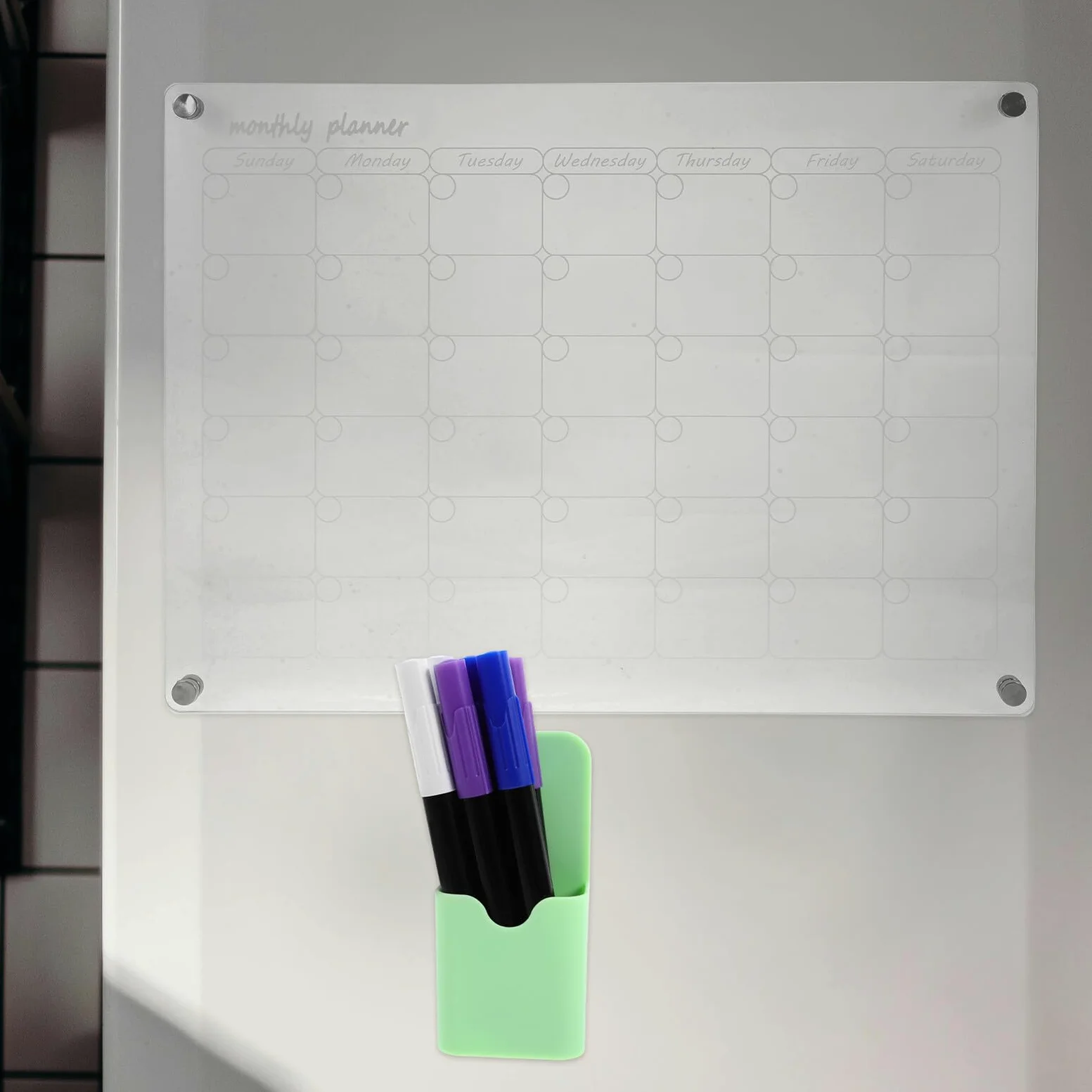 DOITOOL Calendario Cancellabile Magnetico Trasparente per Frigorifero Lavagna per Scrivere e Pianificazione dei Pasti Settimanale Organizzatore con Magnete Forte