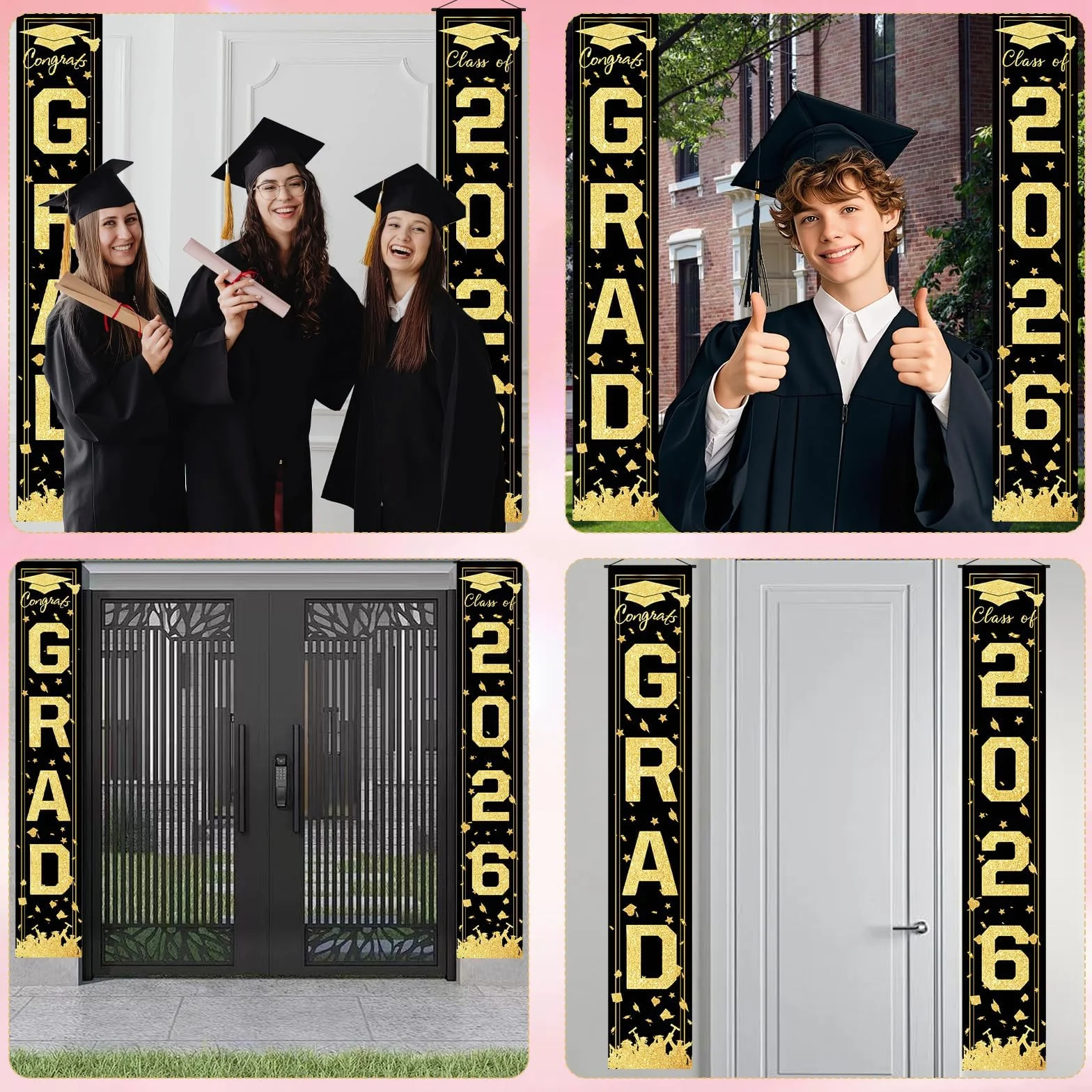 Striscione di laurea classe 2026 decorazioni per porta congratulazioni festa