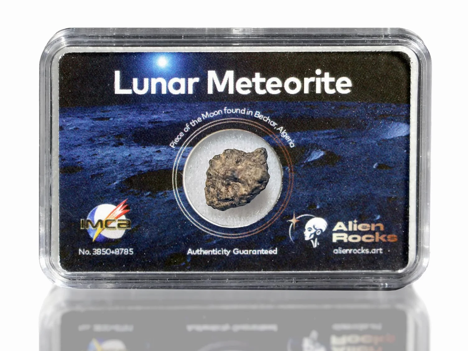 Frammento di Meteorite Lunare Con Certificato – Vera Meteorite Lunare Bechar 003-006 - Autentica Roccia Lunare Per Collezionisti, Astronomia & Regalo Spazio 0,7-0,9 grammi