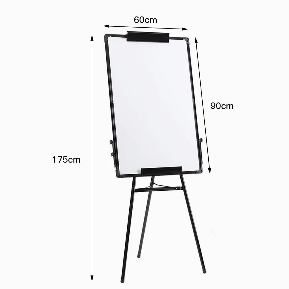 Lavagna magnetica, cancellabile a secco, portatile e regolabile in altezza con cavalletto, regolabile in altezza e uso flessibile, supporto per lavagna, 90 x 60 cm (bianco)