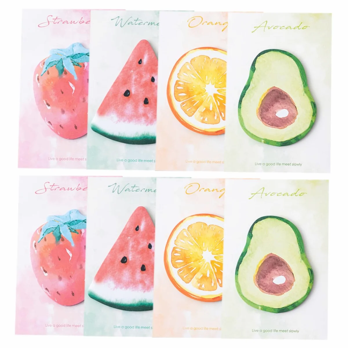 ARTIBETTER 4 Pezzi 8 Note adesive a forma di frutta pastiglie colorato divertente taccuini di uso quotidiano adesivi promemoria scolastici taccuini compatti nota adesivo Carta