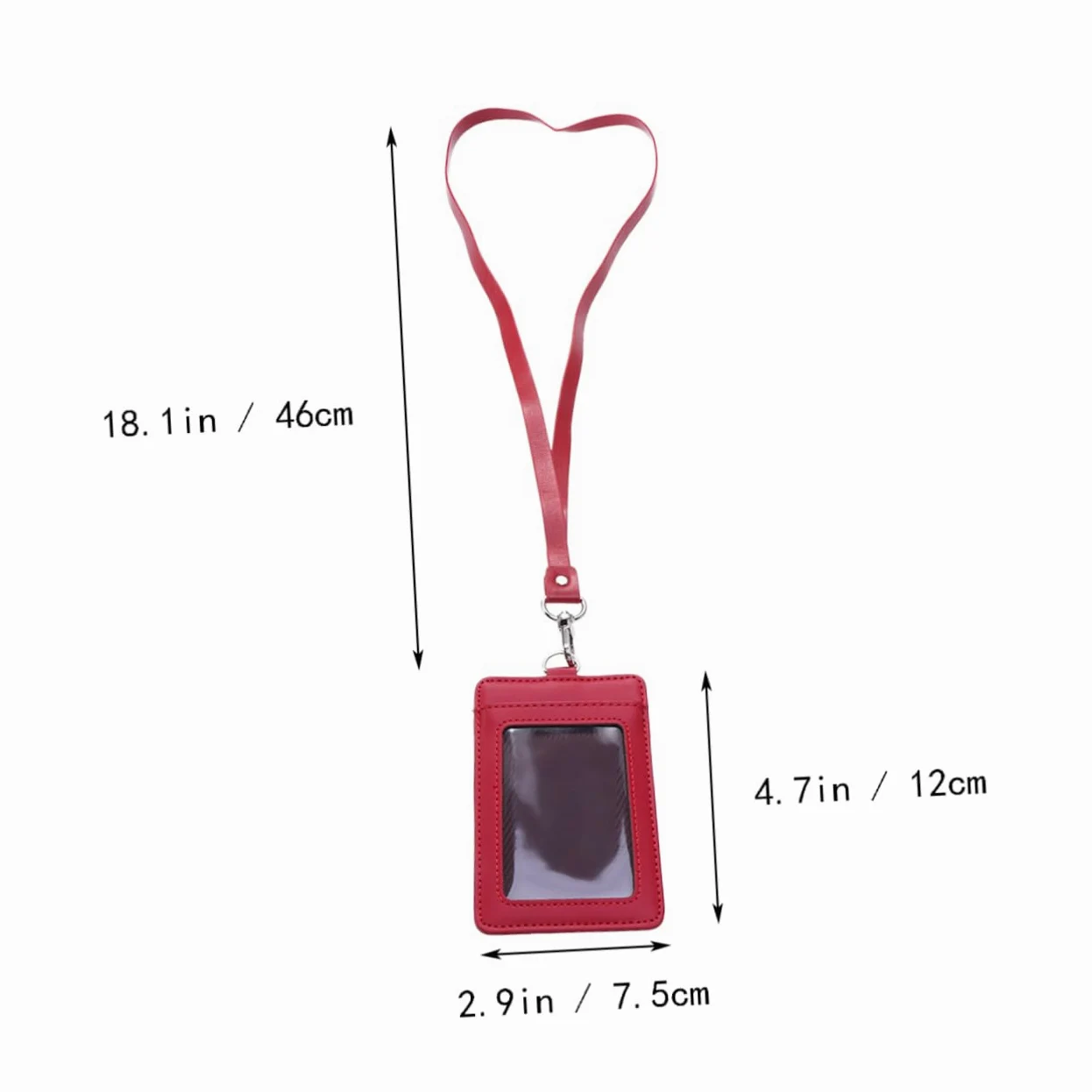 Tofficu Porta Badge Verticale Da 3 Pezzi Con Custodia in Pelle Porta Badge Con Cordino Clip Girevole Rosso