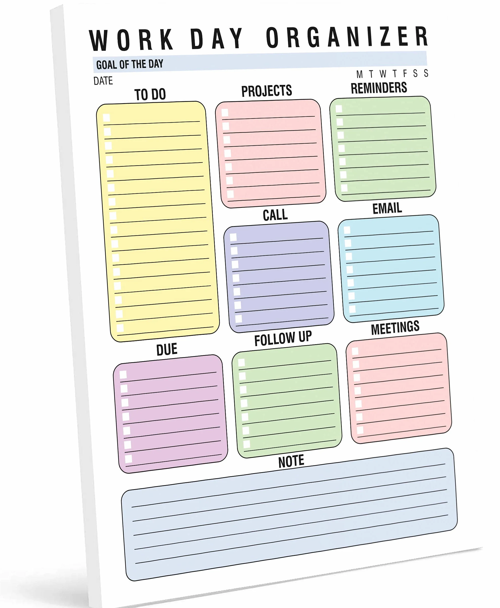 Lavoro Quotidiano Calendario del Pianificatore di Agenda Organizer, Casa-E Lavoro D'Ufficio Journal-50 Pagine Aggiornate per Lacrima per Task per Tutti I Giorni al Largo Notepad- Notes