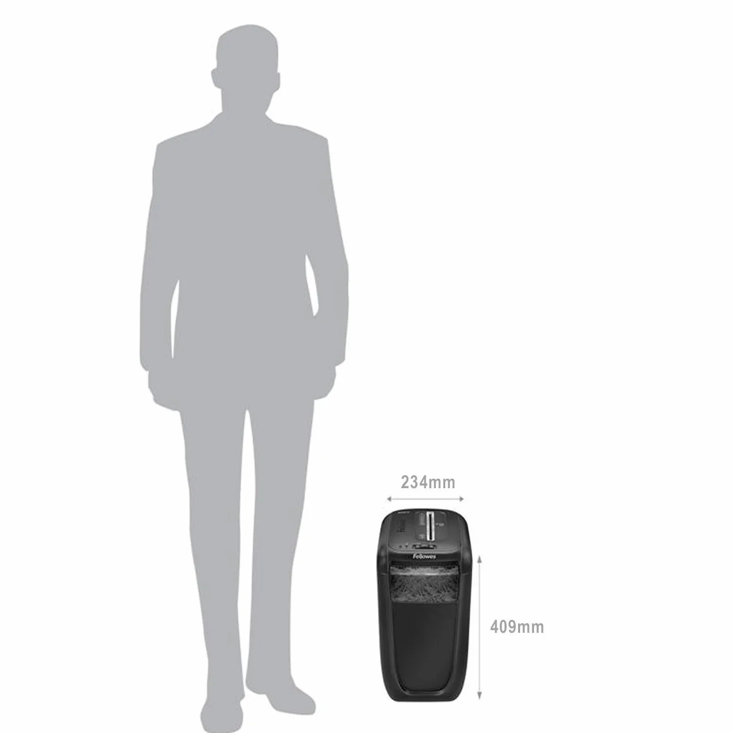 Fellowes distruggi documenti a frammento 60Cs, 10 fogli, per casa e piccolo ufficio, uso personale, cestino da 22 litri, distruggidocumenti con tecnologia Safesense, nero