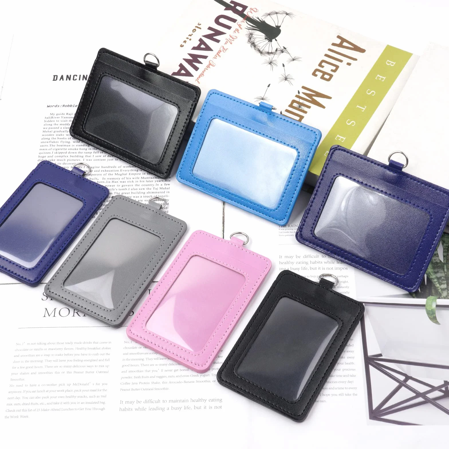 Vicloon Porta Badge da Collo Tesserino Verticale con Cordino Nylon 45,7 cm Pass Identificazione Ufficio Scuola