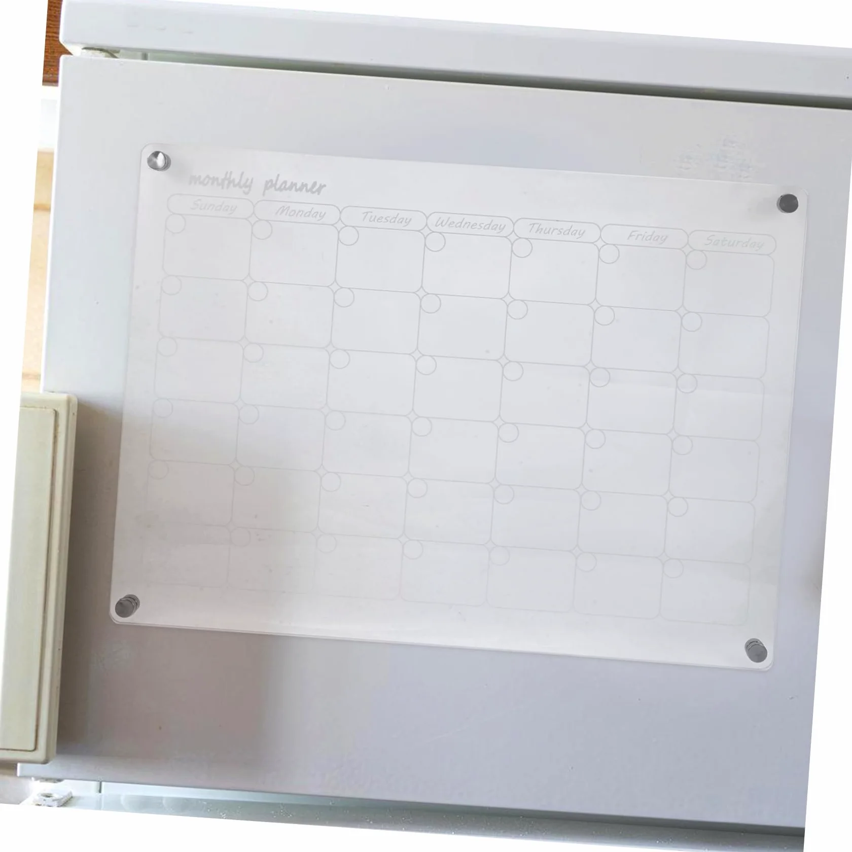 Calendario Magnetico Cancellabile a Secco per Frigorifero Set Completo con Lavagna Settimanale Mensile Trasparente Planner Pasti con Pennelli e Magneti Resistenti per Cucina